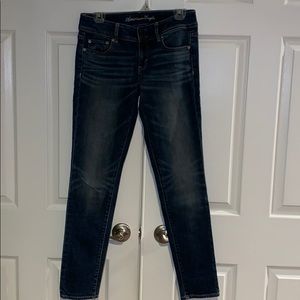 Stretchy medium wash jeans.